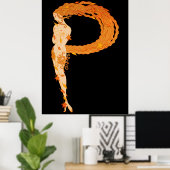 Erté - The Letter P von der Alphabet Suite, 1976 Poster (Heimbüro)