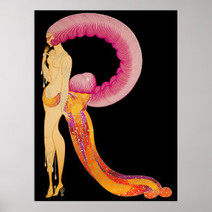 Erté - The Letter R aus der Alphabet Suite, 1976 Poster