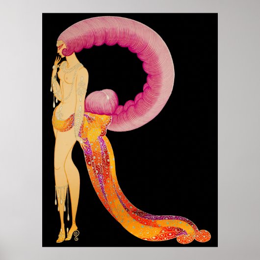 Erté - The Letter R aus der Alphabet Suite, 1976 Poster (Vorne)
