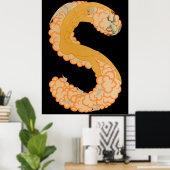 Erté - The Letter S von der Alphabet Suite, 1976 Poster (Heimbüro)