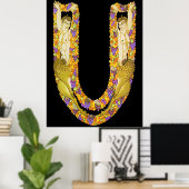 Erté - The Letter U von der Alphabet Suite, 1976 Poster (Heimbüro)