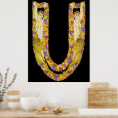 Erté - The Letter U von der Alphabet Suite, 1976 Poster (Küche)