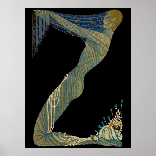 Erté - The Letter Z von der Alphabet Suite, 1976 Poster (Vorne)
