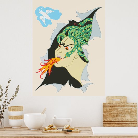 Erté - The Seven Deadly Sins Suite, Anger, 1983 Poster (Küche)