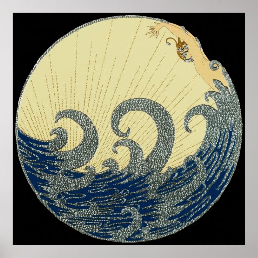 Erté - The Wave [Nachtversion] Poster (Vorne)