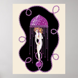 Erté - The Wertvoll Stones Suite, Amethyst, 1969 Poster