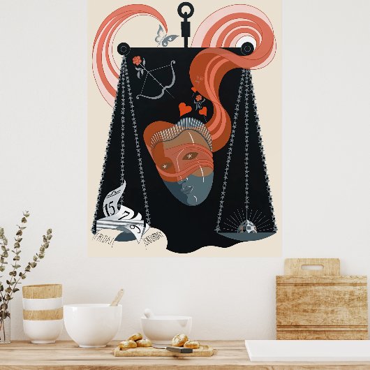 Erté - The Zodiac Suite, Libra Poster (Küche)
