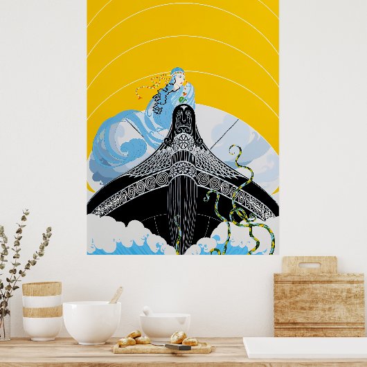 Erté - Überraschungen am Meer Poster (Küche)