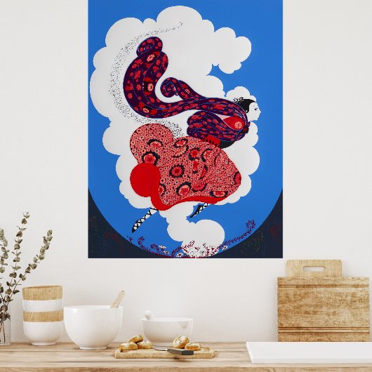 Erté - Verfolgung von Flore Poster (Küche)