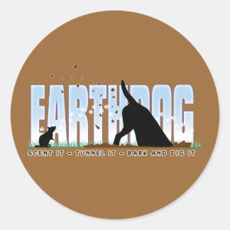 Erthdog-Farbgestaltung Runder Aufkleber