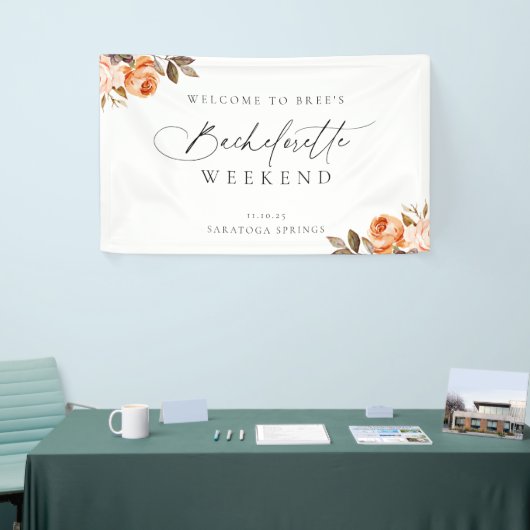 Erthy Autumn Floral Bachelorette Willkommen Banner (Messeveranstaltung)