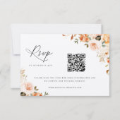 Erthy Autumn Floral Wedding QR Code RSVP Karte (Vorderseite)