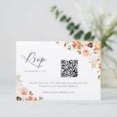 Erthy Autumn Floral Wedding QR Code RSVP Karte (Stehend Vorderseite)