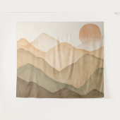 Erthy Beige Wasserfarbengebirge Landschaft Wandteppich (Vorderseite (Horizontal))