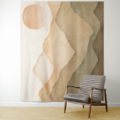 Erthy Beige Wasserfarbengebirge Landschaft Wandteppich (Beispiel)