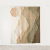 Erthy Beige Wasserfarbengebirge Landschaft Wandteppich (Vorderseite)