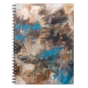 Erthy Blue Brown Neutral Abstrakt Flow Notizblock