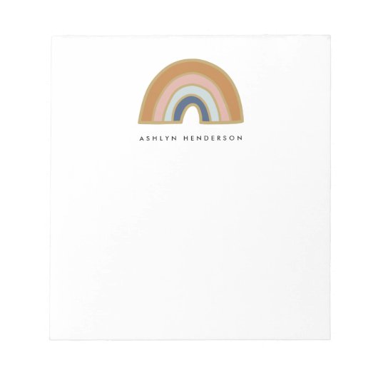 Erthy Bohemisch Rainbow Individuelle Name Notizblock (Vorderseite)