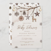 Erthy Christmas Baby Shower Einladung (Vorne/Hinten)