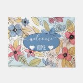 Erthy Colored Watercolor Blätter Art Fußmatte (Vorderseite)