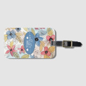Erthy Colored Watercolor Blätter Art Gepäckanhänger (Vorderseite (Horizontal))