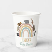 Erthy Colors Rainbow Jungle Animals Baby Shower Pappbecher (Rückseite)