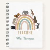 Erthy Colors Rainbow Jungle Animals Teacher Notizblock (Vorderseite)