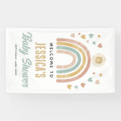 Erthy Colors Rainbow Sun Baby Dusche Begrüßungszei Banner (Horizontal)