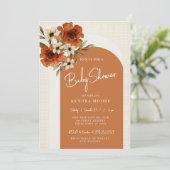 Erthy Floral Baby Shower Einladung (Stehend Vorderseite)