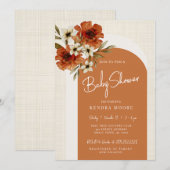 Erthy Floral Baby Shower Einladung (Vorne/Hinten)