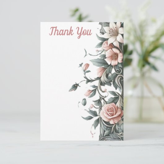 Erthy Floral Valley Dankeskarte (Stehend Vorderseite)