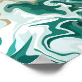 Erthy Green Abstrakt Swirl Poster (Ecke)