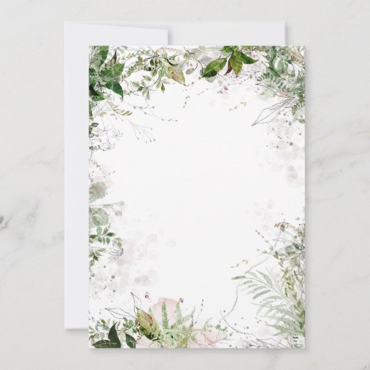 Erthy Greenery Watercolor Individuelle Tabelle # K (Rückseite)