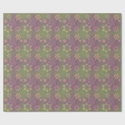 Erthy Plum Moss Color Snowflakes Geschenkpapier (Flach)