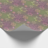 Erthy Plum Moss Color Snowflakes Geschenkpapier (Ecke)