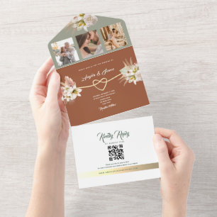 Erthy Rustic Hochzeit im Herbst All In One Einladung