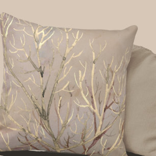 Erthy Tree Branches Cream & Tan Kissen