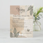 erthy Vintag Boho Greenery eucalyptus Wedding Einladung (Stehend Vorderseite)