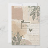 erthy Vintag Boho Greenery eucalyptus Wedding Einladung (Rückseite)
