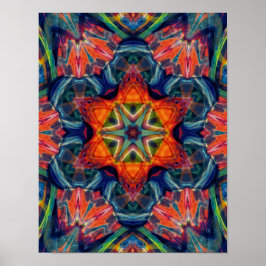 Erthy Warm Energy Kaleidoscope Gradient Poster