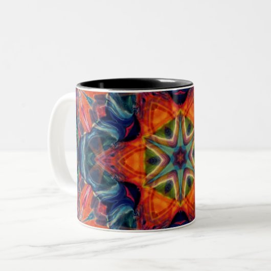 Erthy Warm Energy Kaleidoscope Gradient Zweifarbige Tasse (Vorderseite Links)