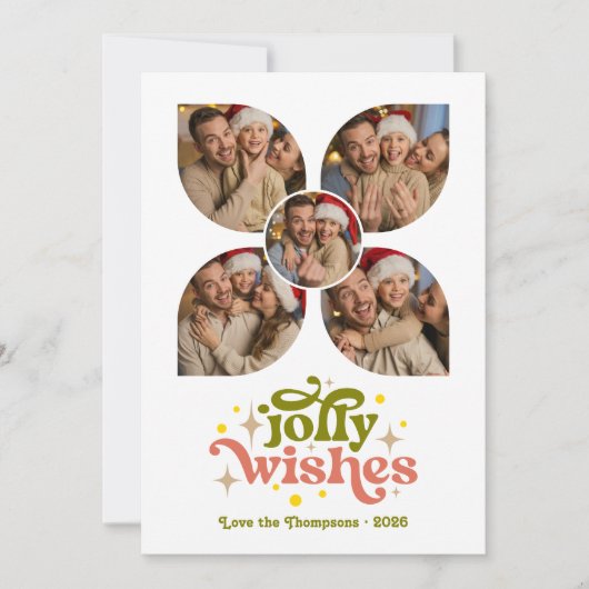 Erthy Warm Modern Retro Foto Collage Weihnachten (Vorderseite)