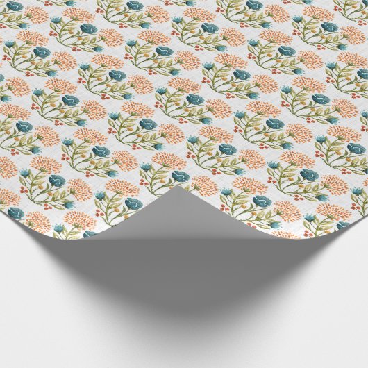 Erthy Whimsical: Aquarell Blume Motif. Geschenkpapier (Ecke)