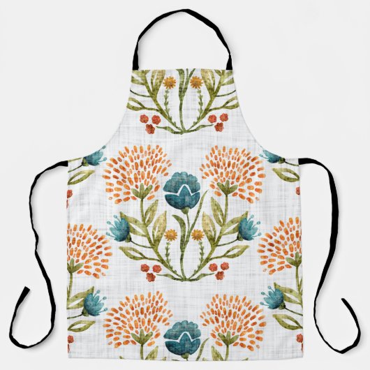 Erthy Whimsical: Aquarell Blume Motif. Schürze (Vorderseite)