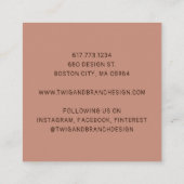 Erthy Whimsical Wildblumen Quadratische Visitenkarte (Rückseite)