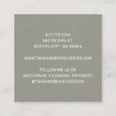 Erthy Whimsical Wildblumen Quadratische Visitenkarte (Rückseite)