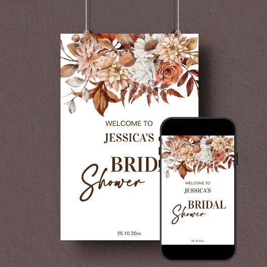 Erthy Wüste boho Brautparty Begrüßungszeichen Poster