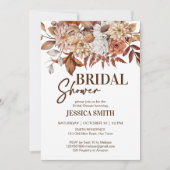 Erthy Wüstenbraun boho Blume Brautparty Einladung (Vorderseite)