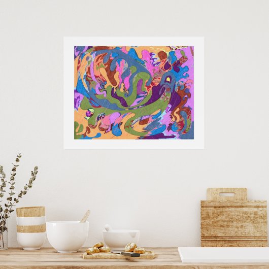 "Ertrinken" Abstrakte Kunst Poster (Küche)