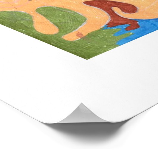 "Ertrinken" Abstrakte Kunst Poster (Ecke)